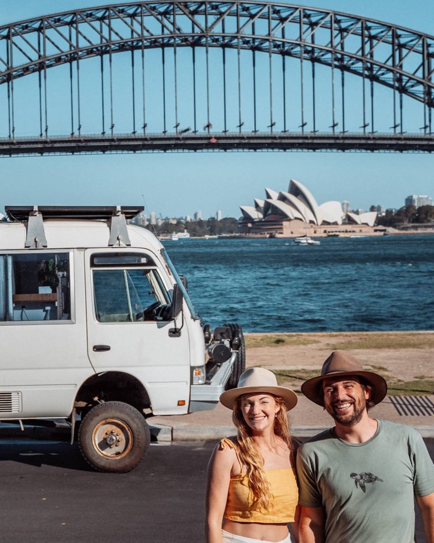 CHris and Bec at Sydney Harbour bridge