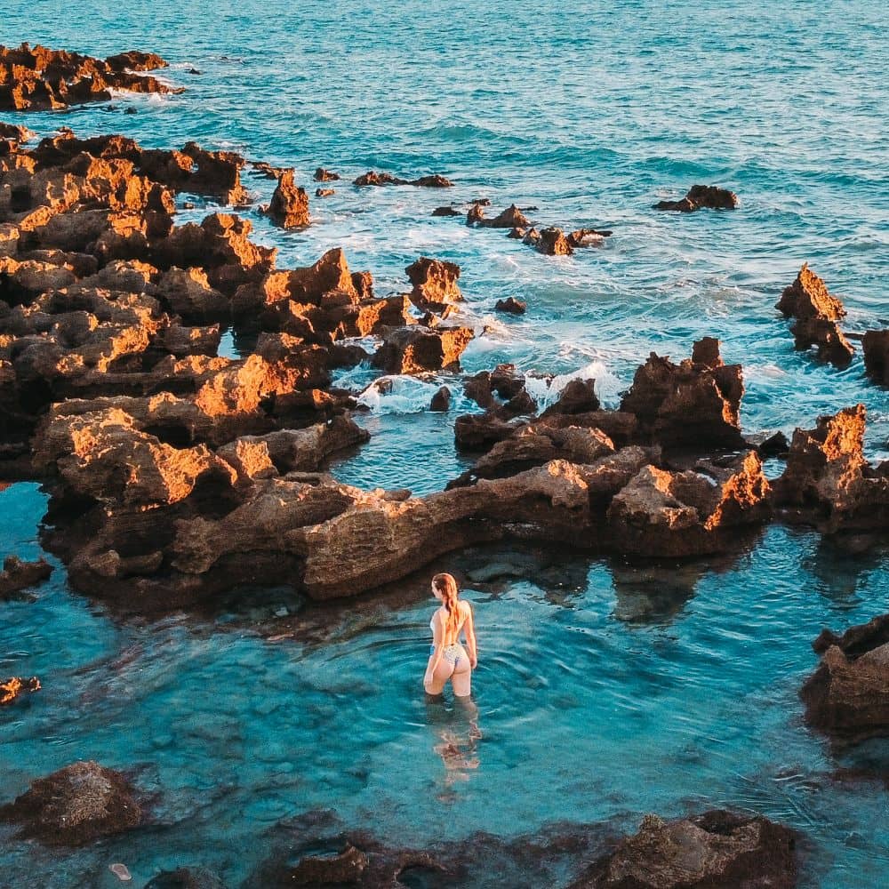 Exploring the rock pools at coconut wells, just north of Broome, Western Australia